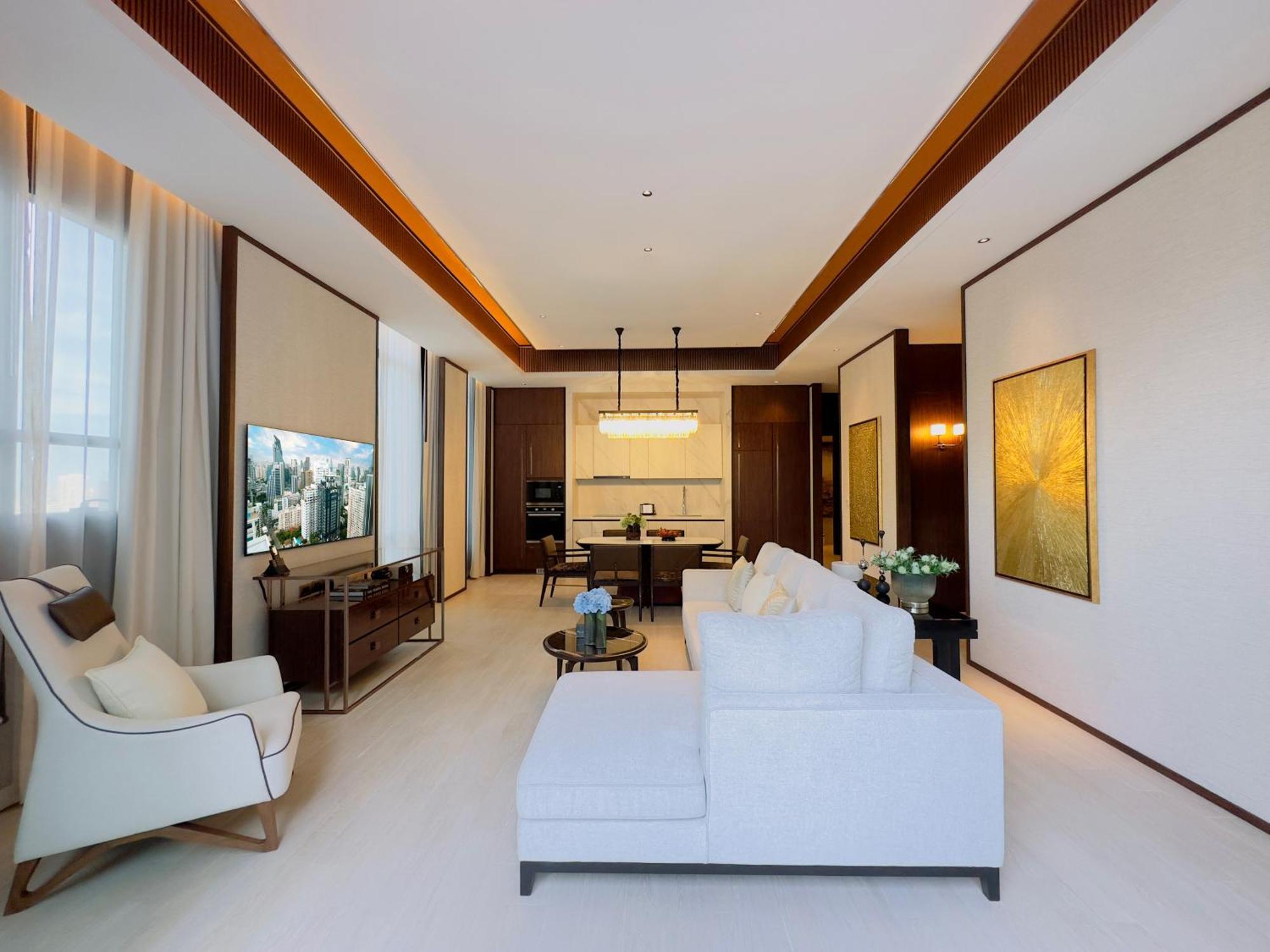 Silq Hotel & Residence, Managed By The Ascott Limited Μπανγκόκ Δωμάτιο φωτογραφία A living room in a private villa at Jumeirah at Etihad Towers